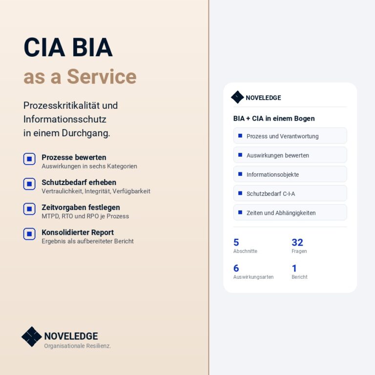 CIA BIA as a Service – Business Impact Analyse und Informationsklassifizierung in einem Erhebungsbogen