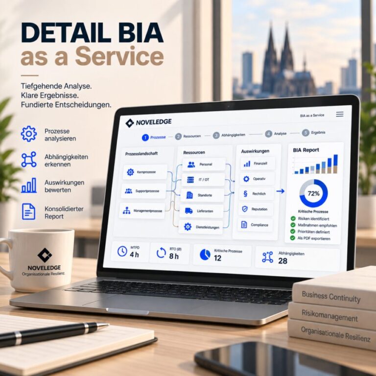 Detail BIA as a Service von NOVELEDGE: Analyse von Prozessen, Ressourcen und Abhängigkeiten bis zum konsolidierten Bericht