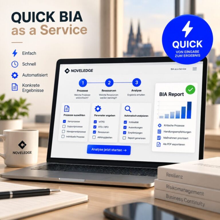 Quick BIA as a Service von NOVELEDGE: in drei Schritten von den Prozessen zum fertigen BIA-Bericht